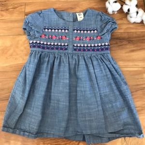 Chambray Baby B'Gosh Embroidered Dress